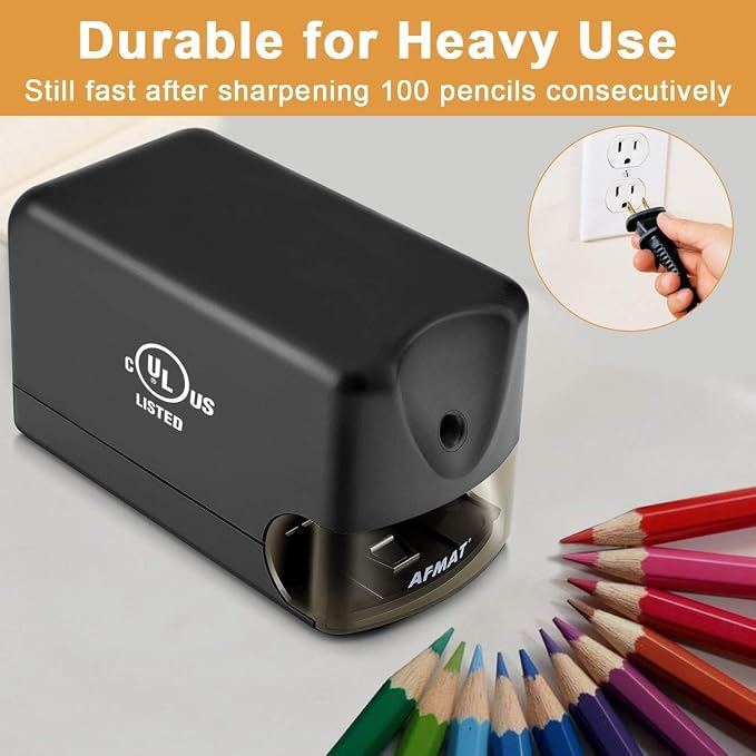 AFMAT 2 Pack Electric Pencil Sharpener, Heavy Duty Pencil Sharpener - Image 3
