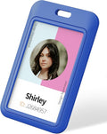 Uniclife 10 Pack Sliding ID Badge Holder Vertical Hard Plastic Case by UnicLife