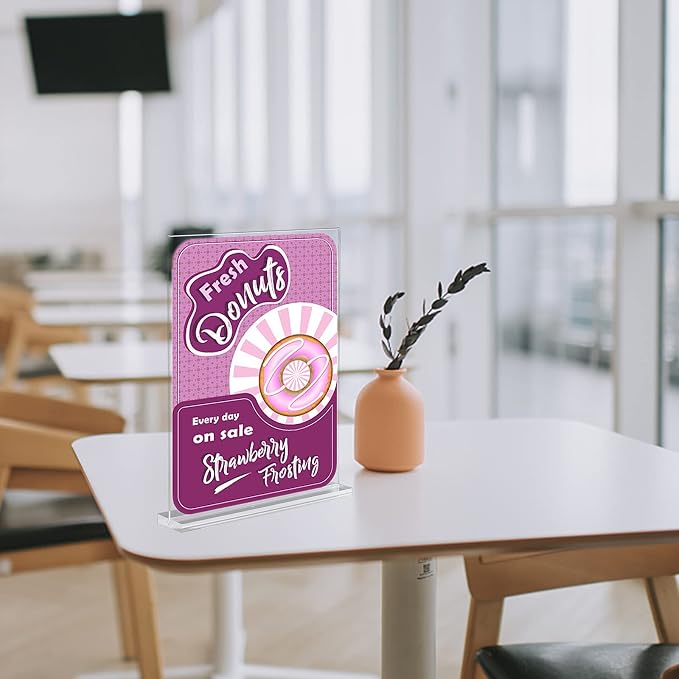 Lechay 3 Pack Acrylic Sign Holder, 8.5 x 11 inches Clear Table Menu Display - Image 7