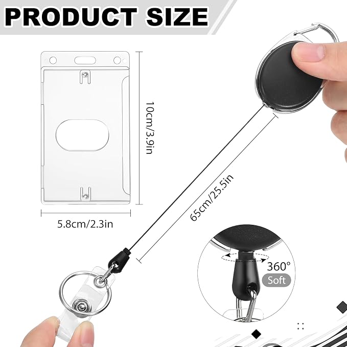 2 Set Badge Holder Retractable Clip Badge Reels - Image 2