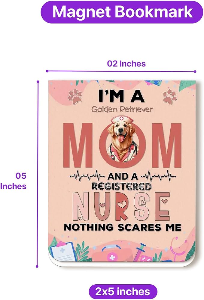 I'm a Golden Retriever Mom and a Registered Nurse Nothing Scares Me Magnet - Image 5