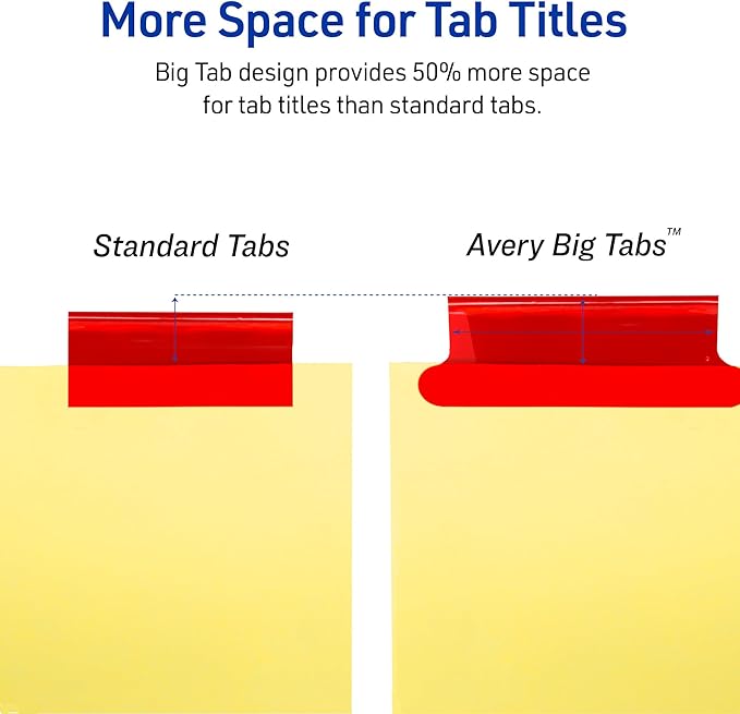 Avery Insertable Dividers for 3 Ring Binders, 8 Tabs per Set, Buff Paper - Image 4