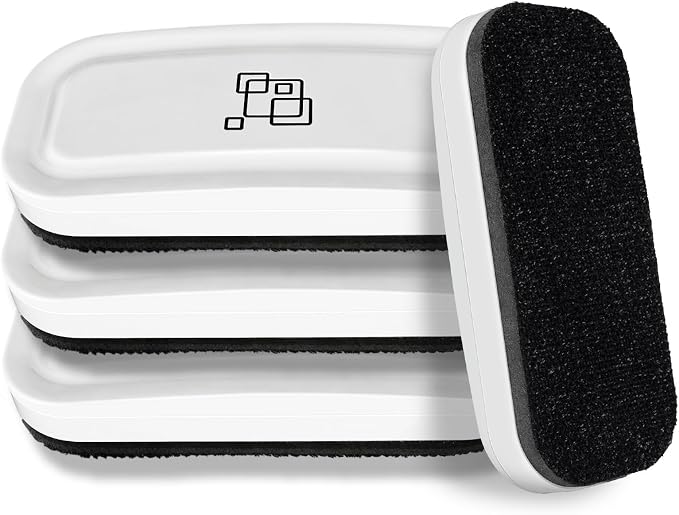 maxtek Magnetic Dry Erase Eraser, Glass Board Erasers, 4 Pack, Glass Board by Maxtek