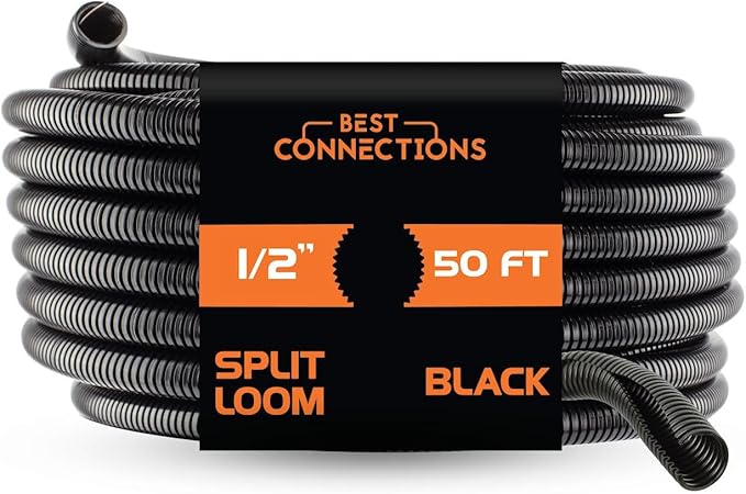 BEST CONNECTIONS Split Wire Loom Flex-Guard Convoluted Tubing Protective Split by BESTCONNECTIONS