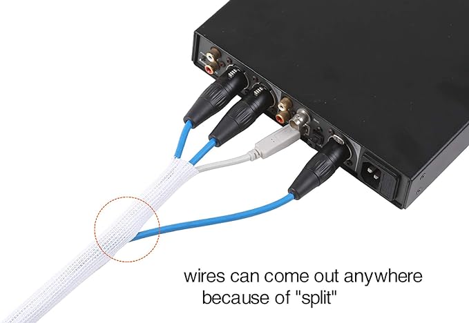 Alex Tech 10ft - 1.25 inch Cord Protector Wire Loom Tubing Cable Sleeve Split - Image 3