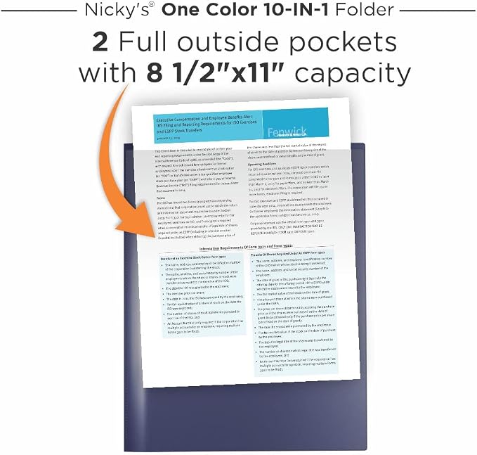 Nicky's® Multi Pocket Organizer, 10 or 14 Page Folder, Waterproof, Patented - Image 2