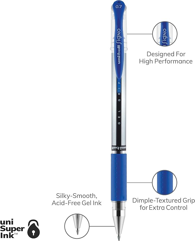 uniball Signo Grip Gel Pen, Medium 0.7 Mm - Image 7