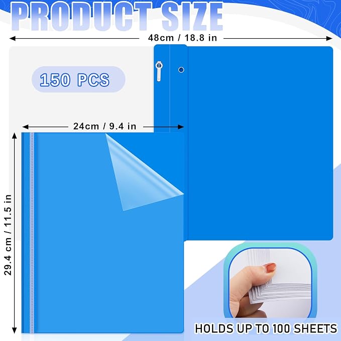 Teling 150 Pcs Clear Front Report Covers Bulk - Image 2