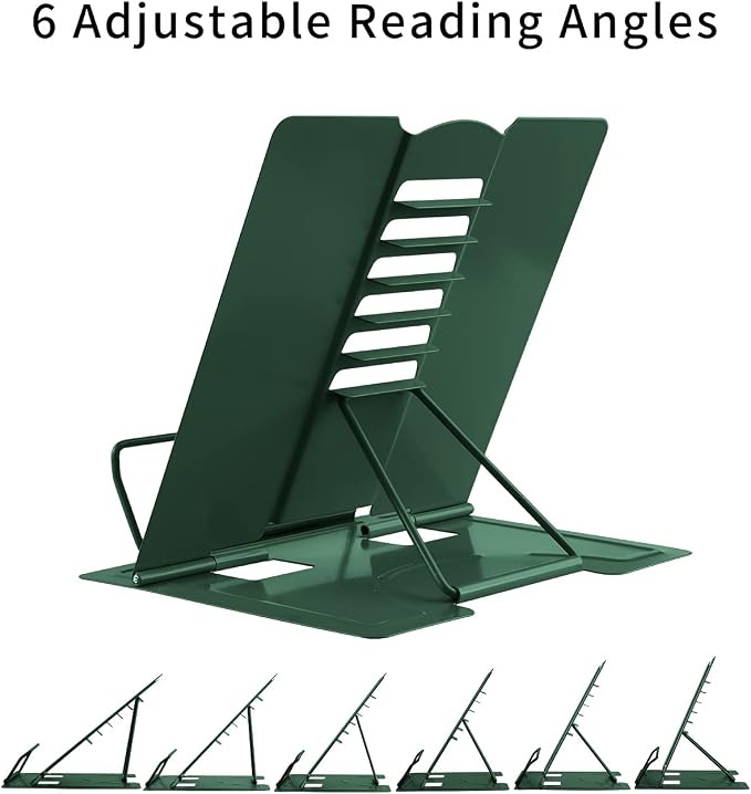 MSDADA Book Stand Metal Reading Rest Book Holder Adjustable Cookbook Documents - Image 3