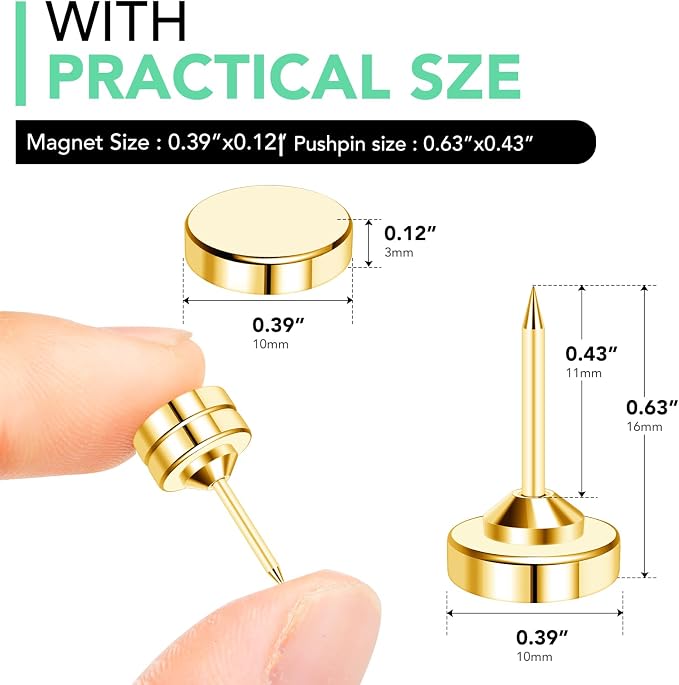 E BAVITE 20 Set Magnetic Push Pins, Flat Push Pin, Magnetic Thumb Tacks - Image 2