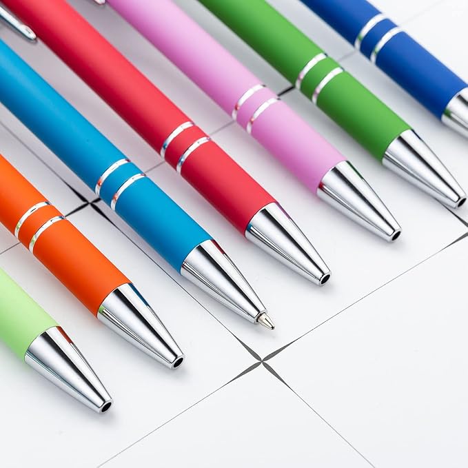 PASISIBICK 8 Pieces Ballpoint Pens 2-in-1 Stylus Retractable Metal Stylus Pen - Image 5