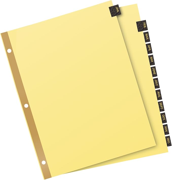 Avery Jan-Dec Dividers for 3 Ring Binders, 12 Tabs per Set, Pre-Printed Black - Image 7