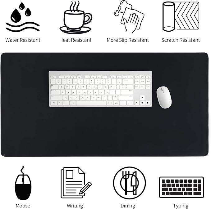 Leather Desk Pad, Mouse Pad, Non-Slip Desk Protector Mat, Leather Desk Blotter - Image 6