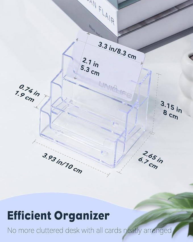 Uniclife 4 Pack Acrylic Business Card Holder - Image 6