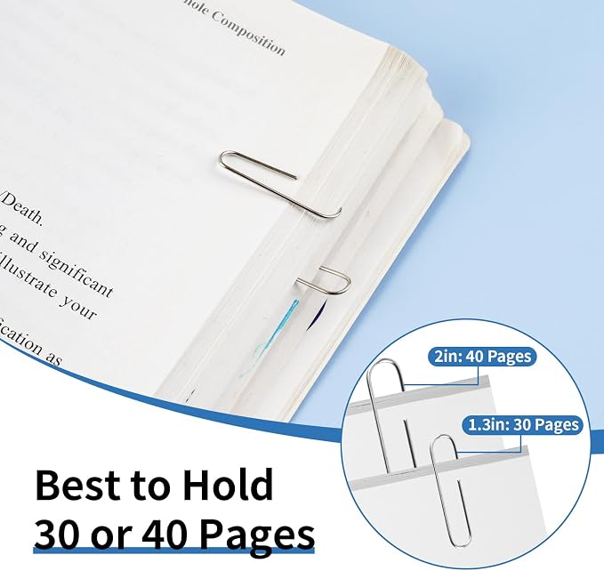 800 Pcs Jumbo Paper Clips, Large Smooth Paperclips - Image 5