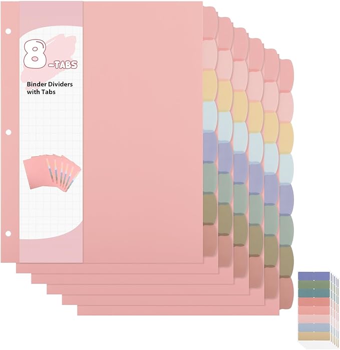 6 Sets of 48Pcs Binder Dividers by Prudiut
