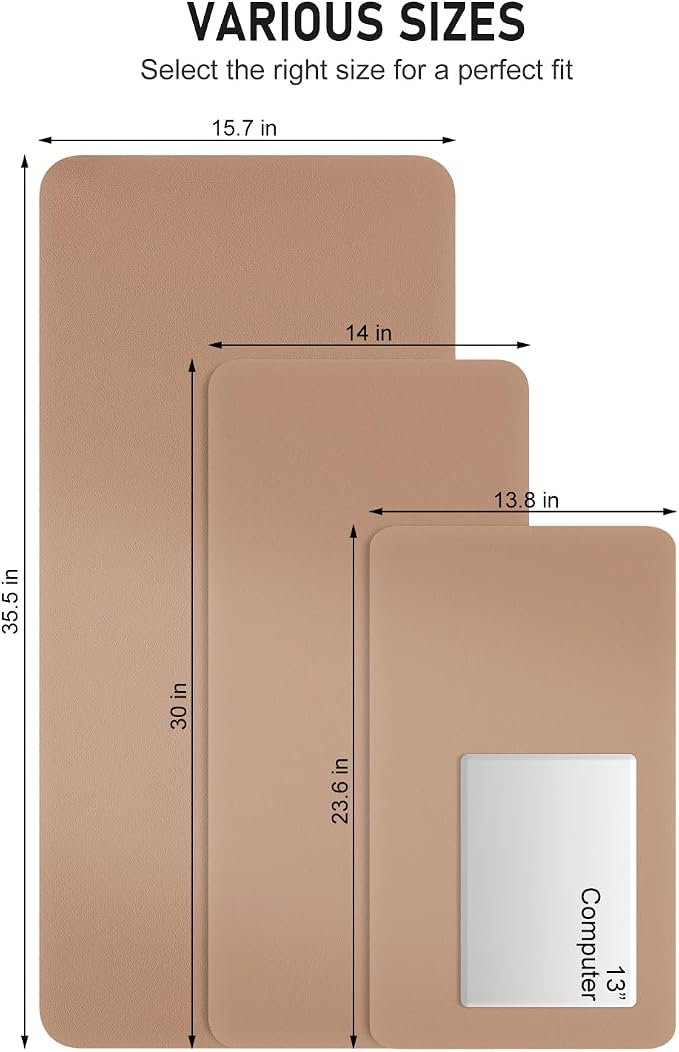 Desk Pad, 35.5" x 17" PU Leather Non-Slip Desk Mat Large Mouse Pad - Image 6