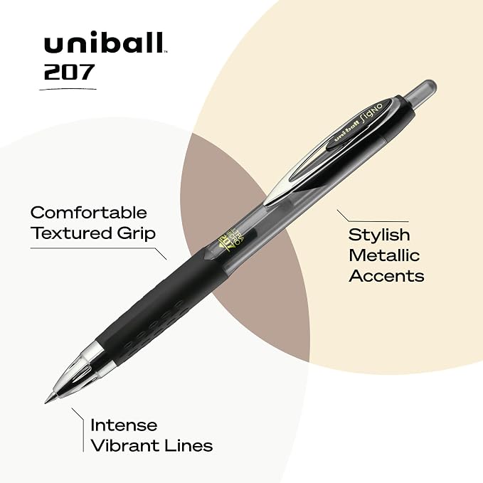uniball 207 Retractable Gel Pens, Ultra Micro Point, 12 Pack - Image 5