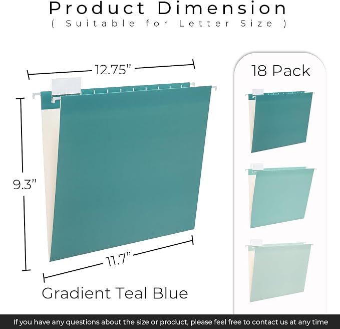 Y YOMA 18 Pack Gradient Hanging File Folders Letter Size Decorative Hanging - Image 3