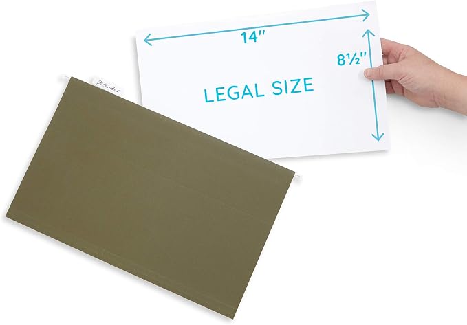 25 Blue Summit Supplies Legal Size Hanging File Folders – Standard Green - Image 2