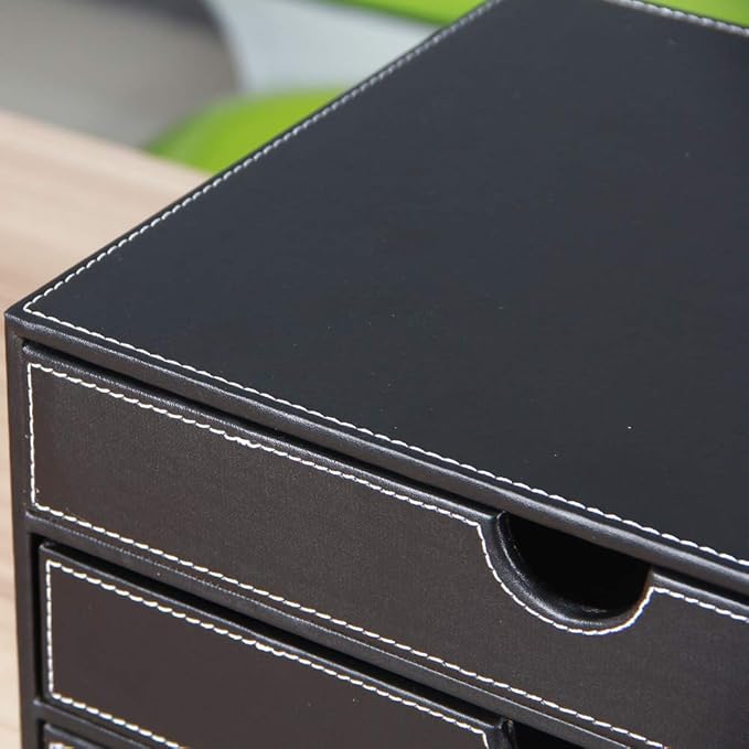High-end PU Leather Desk Organizer File Cabinet Executive Office Supplies - Image 6