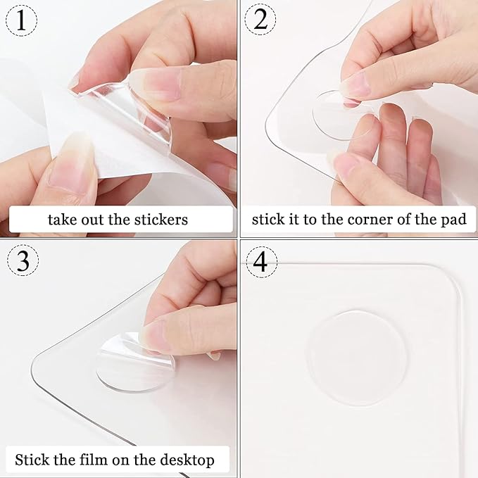 Oterri Clear Writing Desk Pad, 14’’x24” Heat Resistant Waterproof PVC Round - Image 2