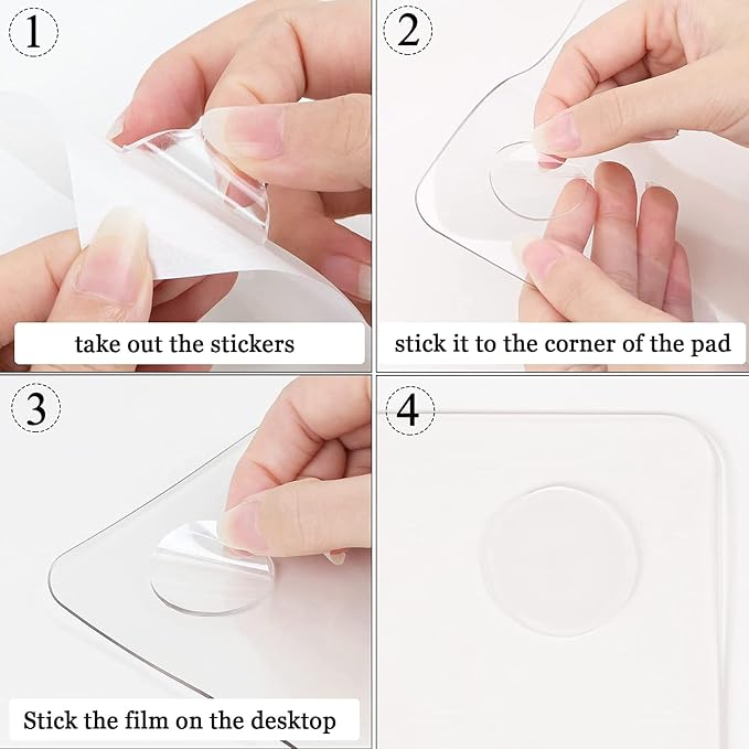 Oterri Clear Writing Desk Pad, 16’’x24” Heat Resistant Waterproof PVC Round - Image 3