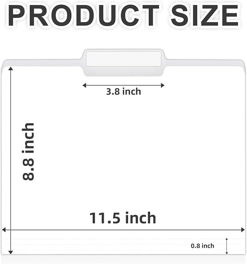 100 Packs White File Folder, Paper File Folders Letter Size, 1/3-Cut Tabs - Image 2