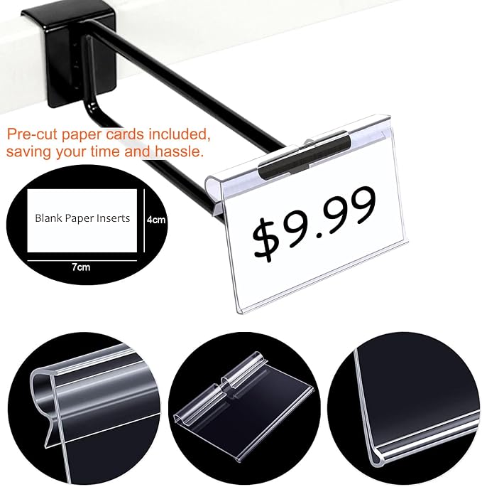 50PCS Basket Bin Labels Clip On, ChanQnTon Clear Plastic Label Holders - Image 3