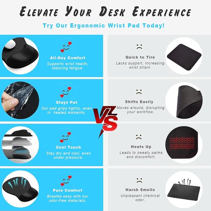 ErgoComfort Gel Wrist Rest Mouse Pad-Ergonomic Office Mousepad - Image 5