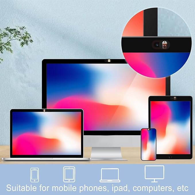 6Pcs 6 Styles Food Theme Camera Cover Slide Sticker 0.04 Inch Privacy Guard - Image 7