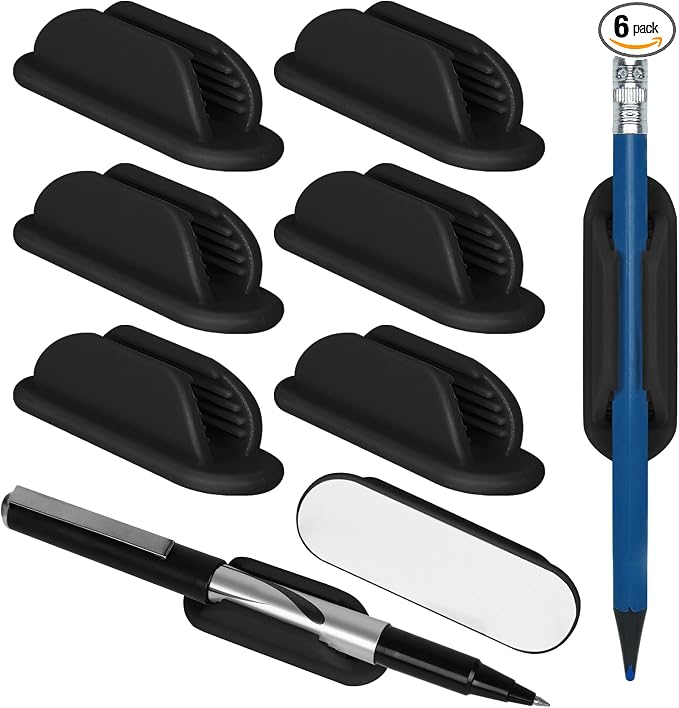 6 Pcs Adhesive Pencil Holders for Desk, Pen Organizer for Office Home | by Unknown