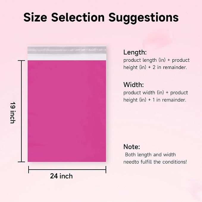 Pink Poly Mailers 19x24 Inch, 50 Pack | Self-seal shipping bags - Image 4