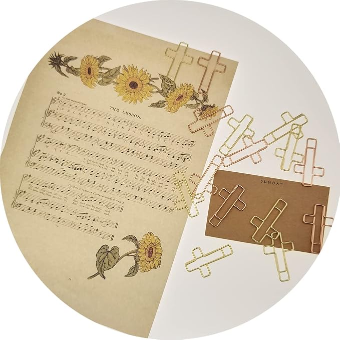 50 PCS Cross Paper Clips for Bible Study, Rose Gold Desk Accessories Christian - Image 4