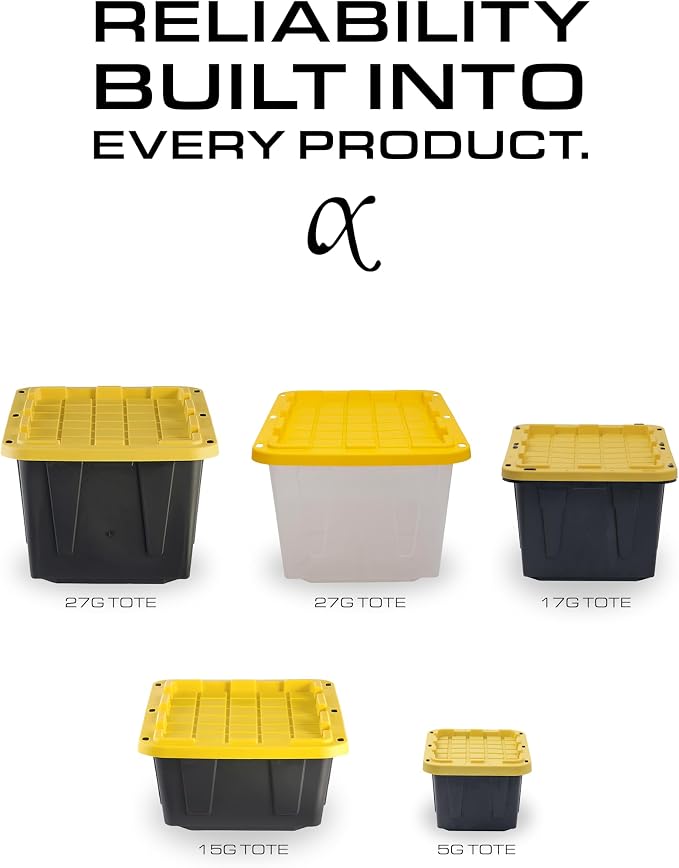 CX BLACK & YELLOW 12-Gallon Heavy Duty Storage Bins - Image 8