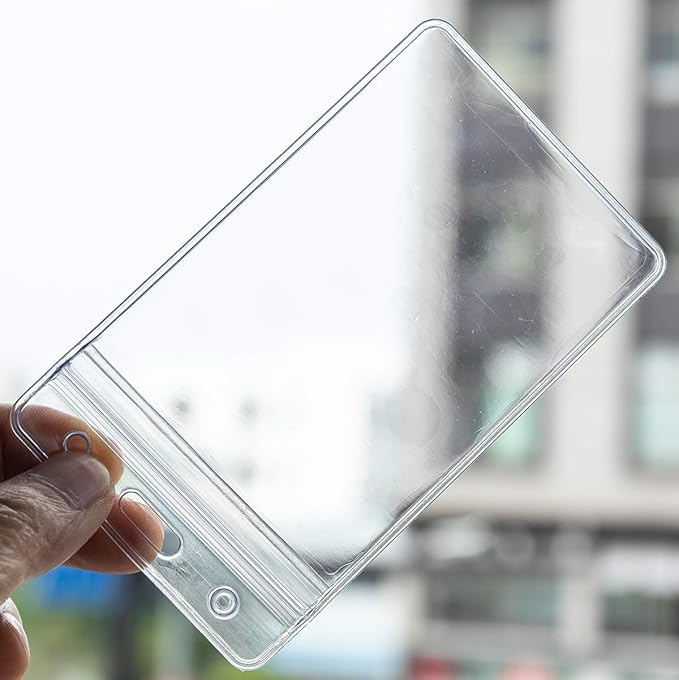 Vertical ID Badge Holders Sealable Waterproof Clear Plastic Holder, Fits - Image 7