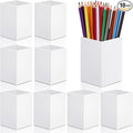 10Pack White Acrylic Pen Holder, Desktop Pencil Organizer Makeup Brush Holder by AFOROEOA