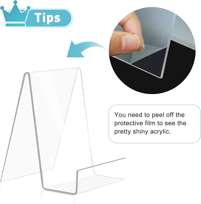 trophable 6 Pack Acrylic Book Stand Thickened Clear Book | Display Easel Holder - Image 2