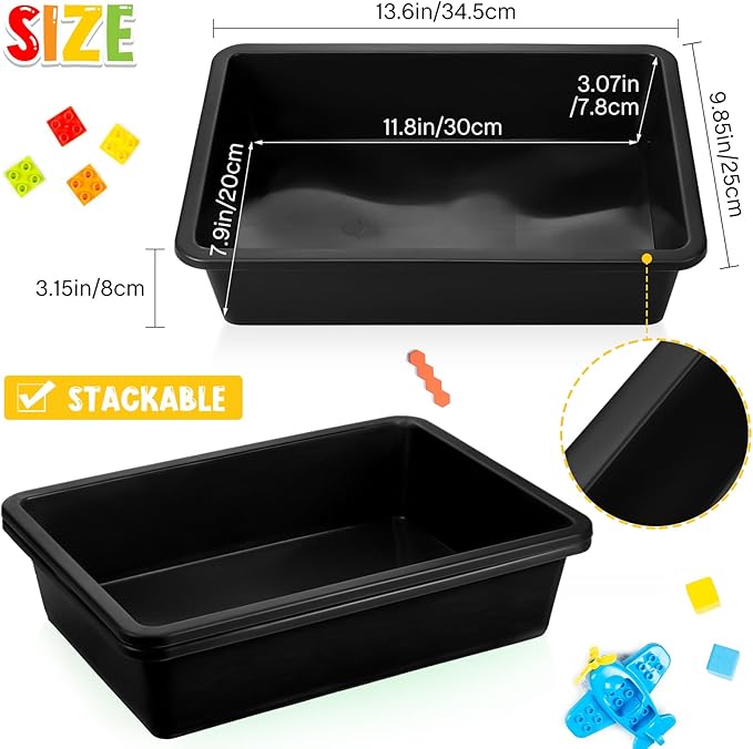 Qunclay 16 Pcs Flat Storage Tray Organizer Bin Letter Size Paper Trays - Image 3