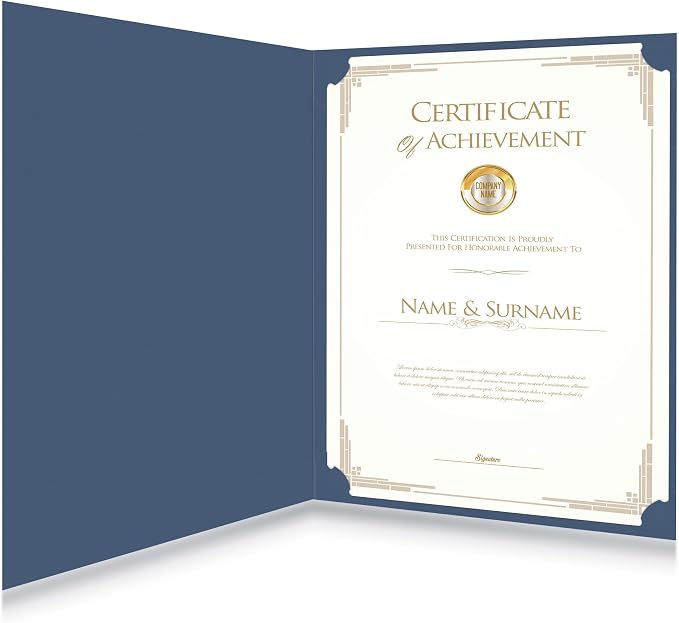 HAUTOCO Certificate Holders 50 Packs Navy Blue Diploma Covers Gold Foil Border - Image 7