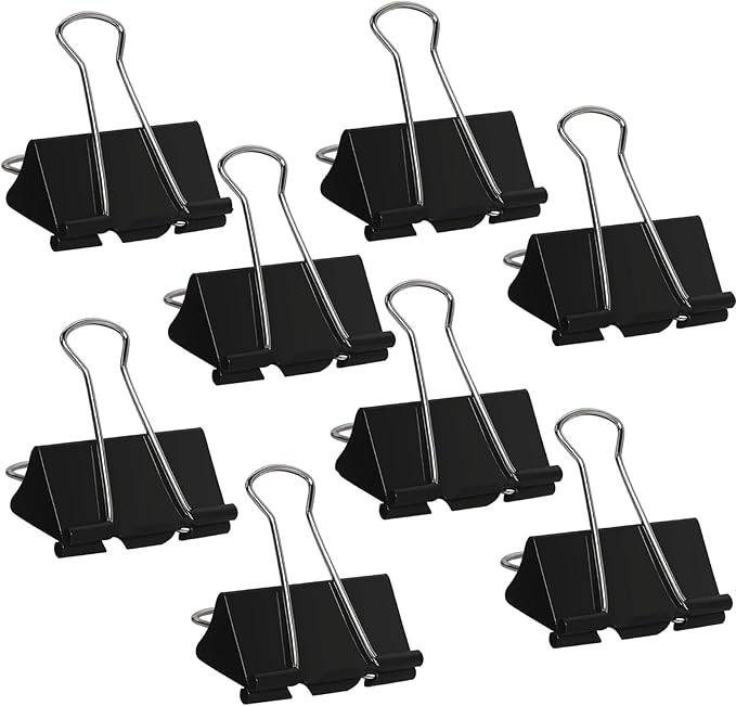 Medium Binder Clips 1.6 Inch, Large Binder Clips Medium Paper Clamps by KAKAMINA
