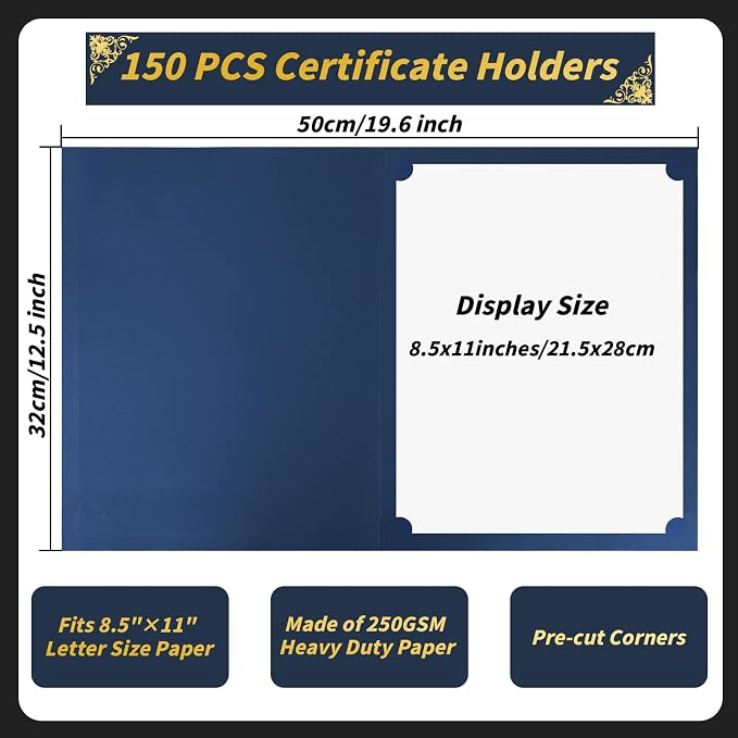 150 Pcs Certificate Holders Bulk, Document Covers - Image 2