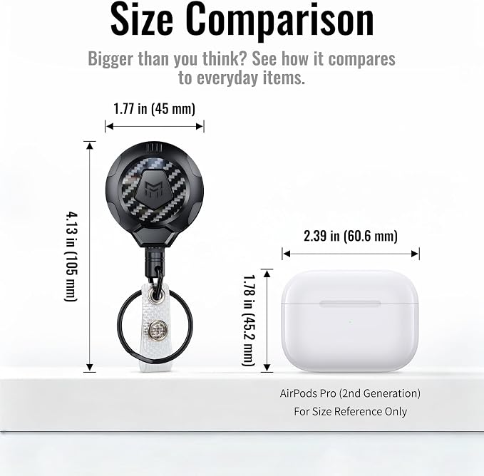 MNGARISTA Retractable Badge Holder, Heavy Duty Badge Reel Keychain - Image 3