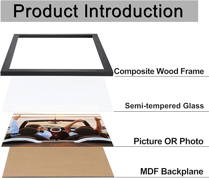 ELSKER&HOME 4x6 Picture Frame Black Set of 6 Glass | Multi Photo Frames Collage - Image 5