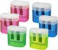 ZUFECY 6 Pack Dual Hole Pencil Sharpener by ZUFECY