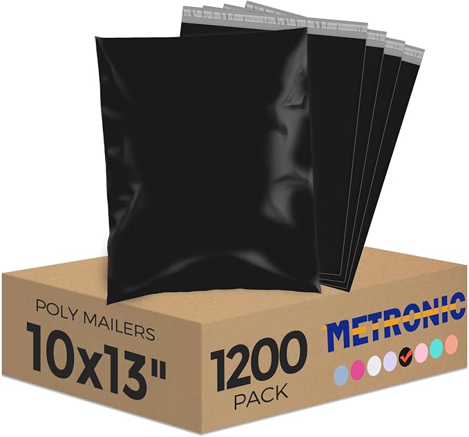 Metronic Poly Mailers 10x13 1200 Pcs, Medium Shipping Bags by METRONIC