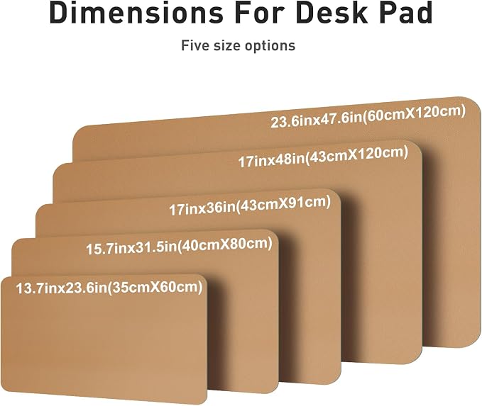 Aothia Faux Leather Desk Mat, Waterproof Desk Pad | One large surface - Image 5