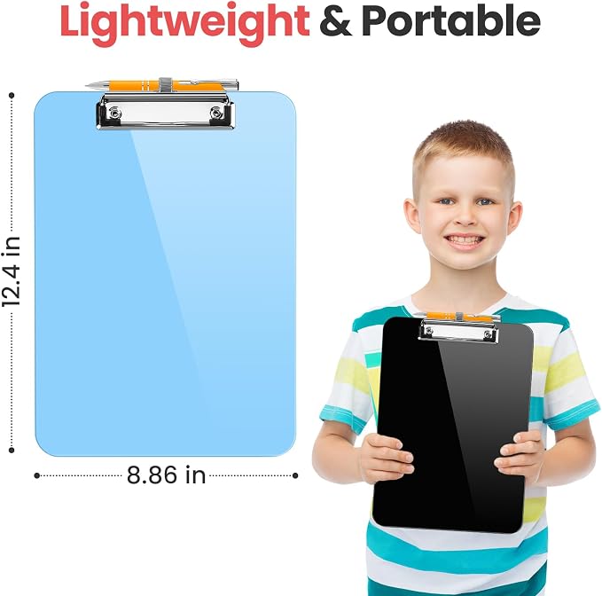 Sooez Plastic Clipboard with Pen Holder, Clip Boards 8.5x11 with Low Profile - Image 4