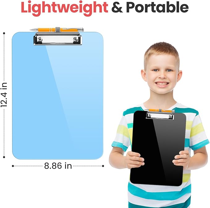 Sooez Plastic Clipboard with Pen Holder, Clip Boards 8.5x11 with Low Profile - Image 5