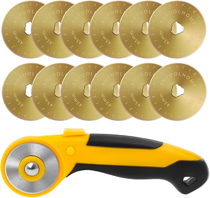 45mm Rotary Cutter Automatic Fabric Cutter Quick Change Blades by AUTOTOOLHOME